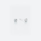 Pair of classic stud earrings crafted from 14k white gold, featuring brilliant diamonds with a total weight of 0.40 ct.