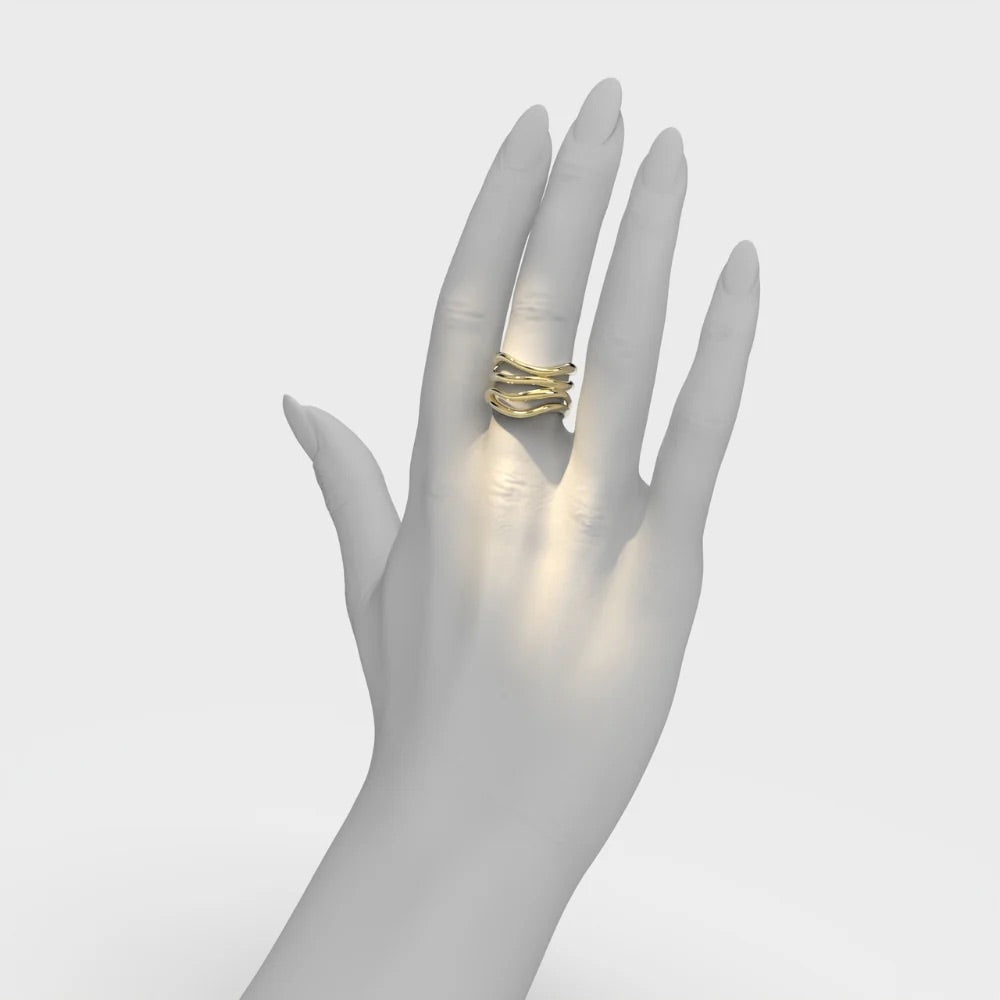 Rose Gold Ring "Bare Souls. Four-Shank"