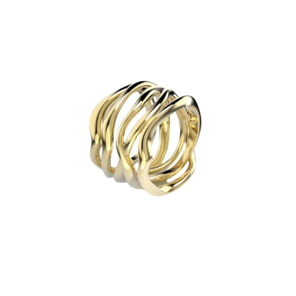 Yellow Gold Ring "Bare Souls. Five-Shank"