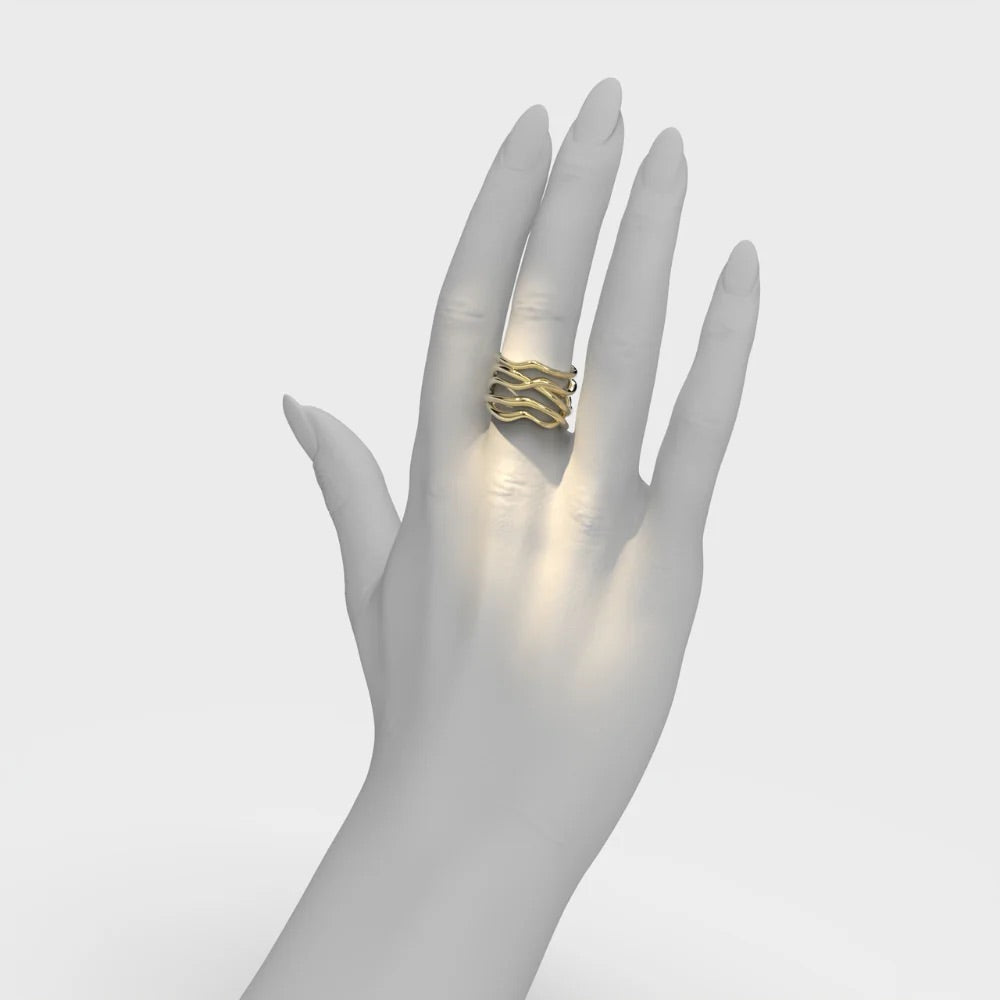 Rose Gold Ring "Bare Souls. Five-Shank"