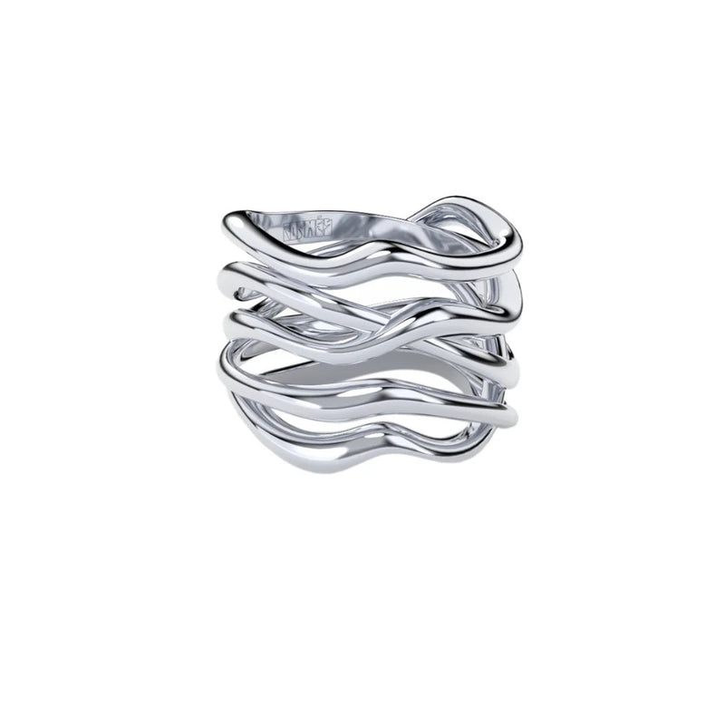 White Gold Ring "Bare Souls. Five-Shank"