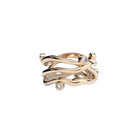 Rose Gold Ring with Diamonds "Bare Souls. Three-Shank"