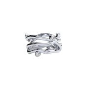 White Gold Ring with Diamonds "Bare Souls. Three-Shank"