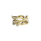 Yellow Gold Ring with Diamonds "Bare Souls. Three-Shank"