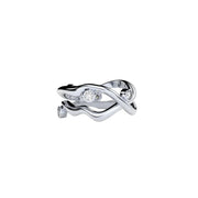 White Gold Ring with Diamonds "Bare Souls. Two-Shank"