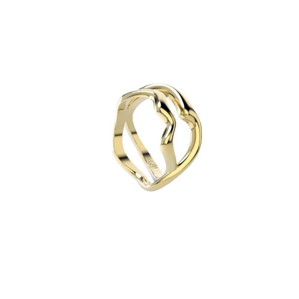 Yellow Gold Ring "Bare Souls. Two-Shank"