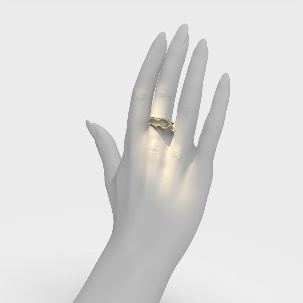 White Gold Ring "Bare Souls. Two-Shank"