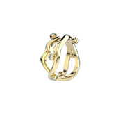 Yellow Gold Ring with Diamonds "Bare Souls. Two-Shank"