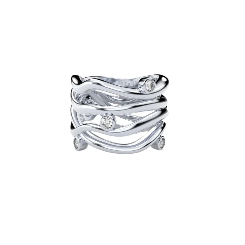 Yellow Gold Ring with Diamonds "Bare Souls"