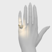 Yellow Gold Ring with Diamond "Bare Souls. Wave"