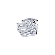 White Gold Ear Cuff with Diamonds "Bare Souls. Five-Threads"