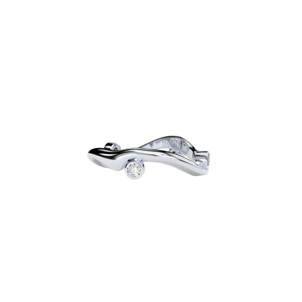 White Gold Ring with Diamonds "Bare Souls. Sole Shank"