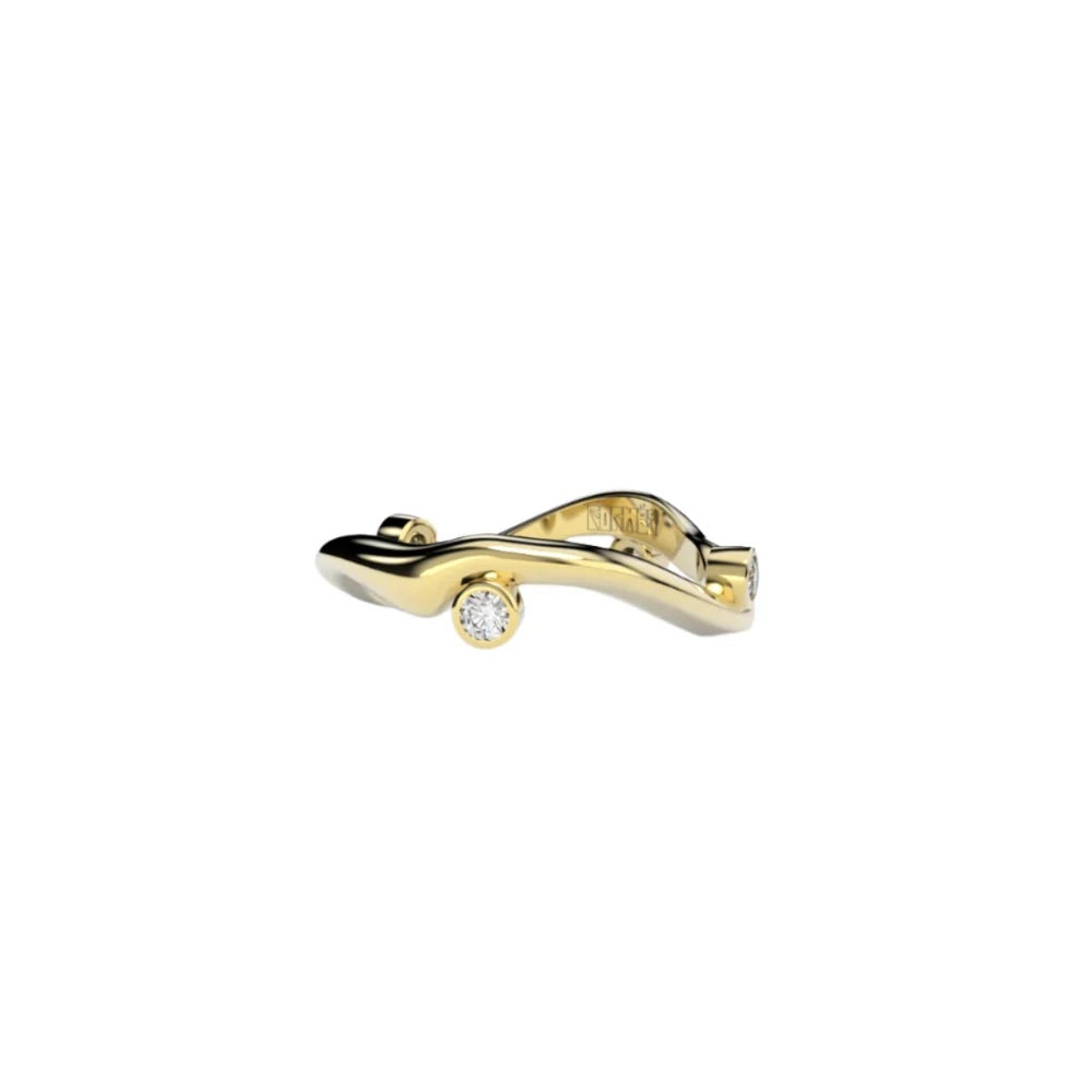 Yellow Gold Ring with Diamonds "Bare Souls"