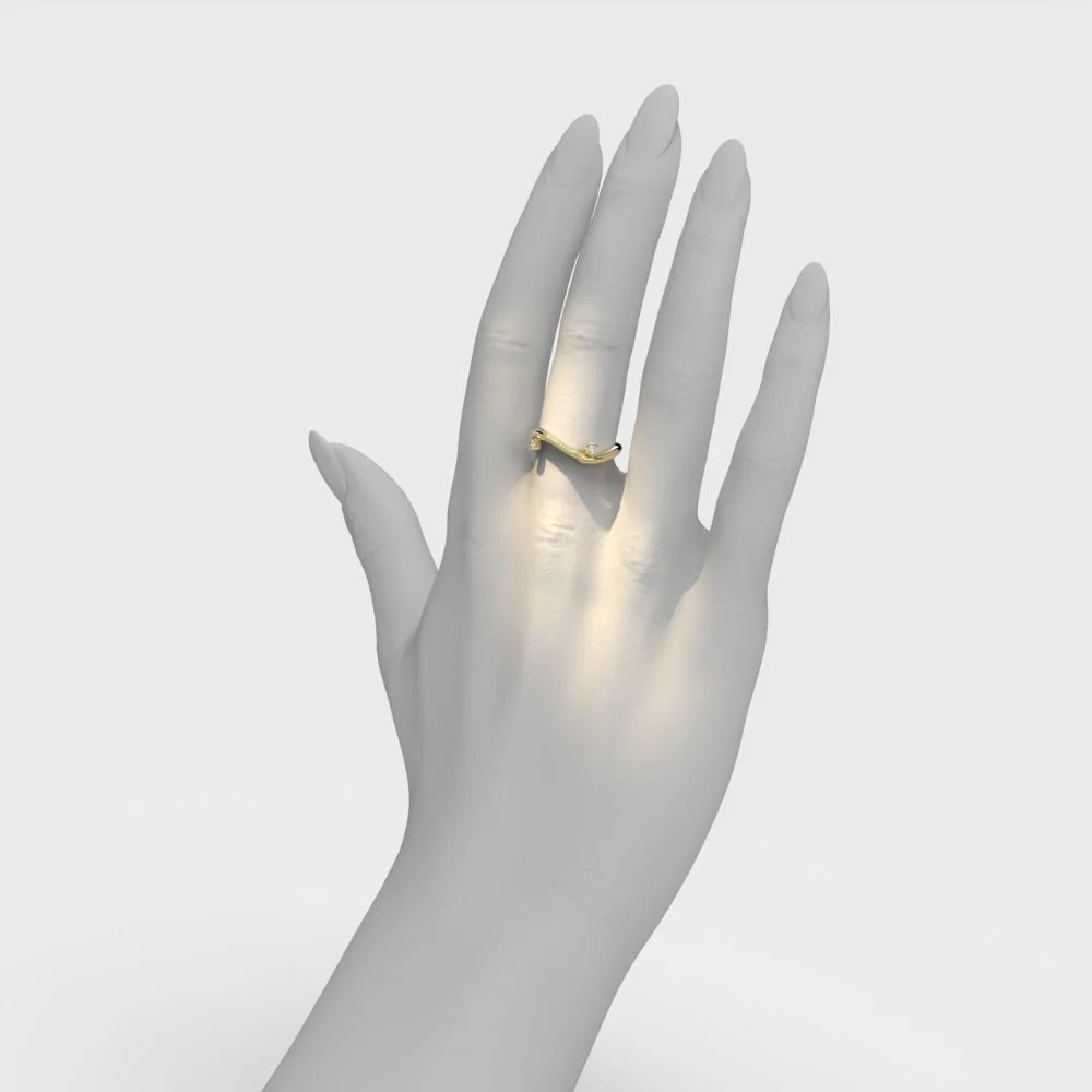 Yellow Gold Ring with Diamonds "Bare Souls"
