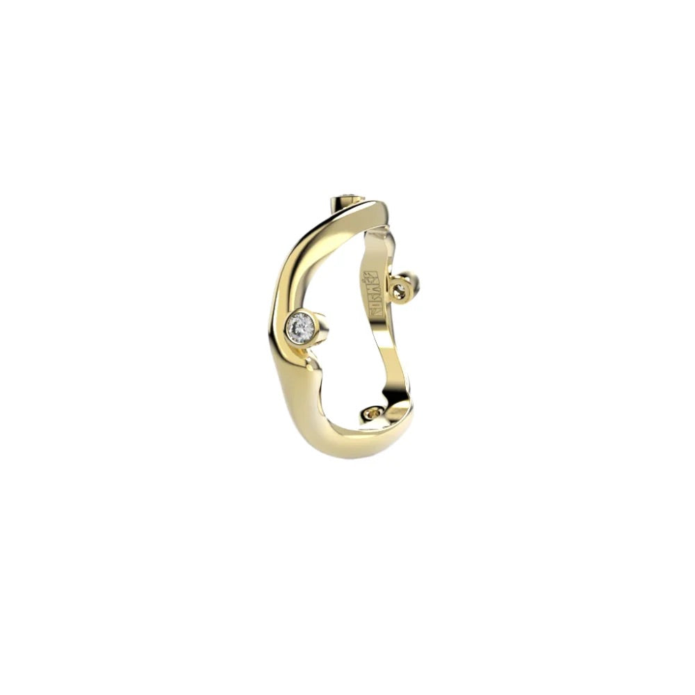 Yellow Gold Ring with Diamonds "Bare Souls. Sole Shank"