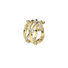 Yellow Gold Ring with Diamonds "Bare Souls. Three-Shank"