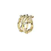 Yellow Gold Ring with Diamonds "Bare Souls. Three-Shank"