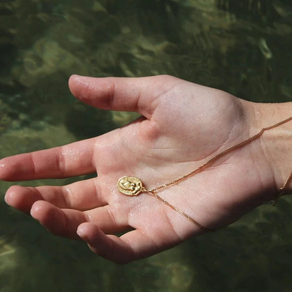 Gold Plated Amulet Necklace "Mother of All Mothers" (mini)