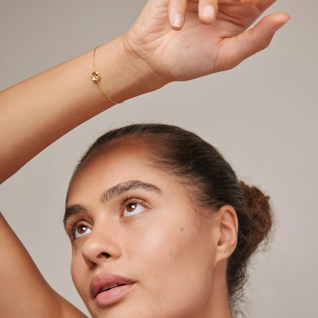 Gold Plated Sivler Bracelet "Organic Clover"