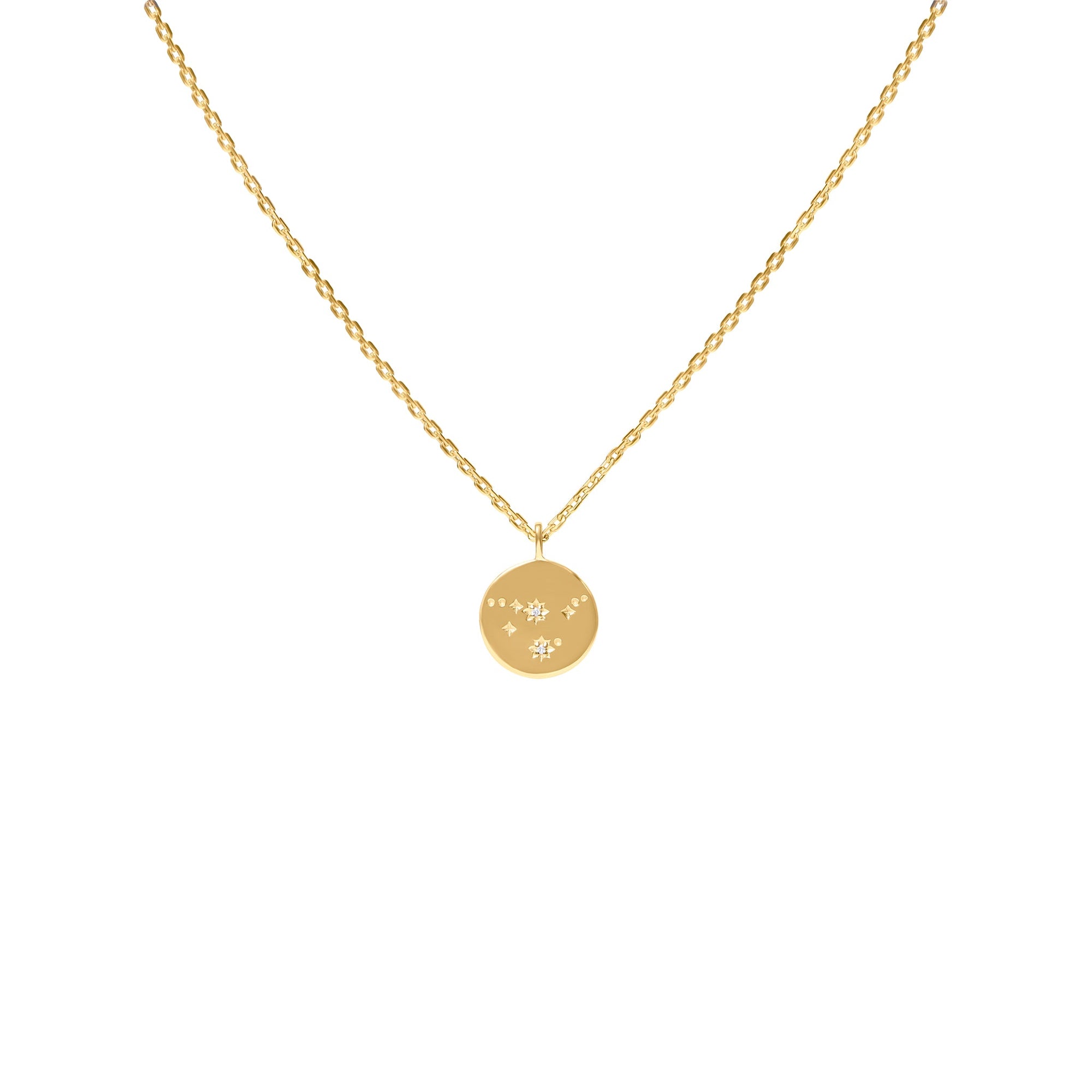 Gold Plated Silver Necklace with Diamonds "Written in the Stars"
