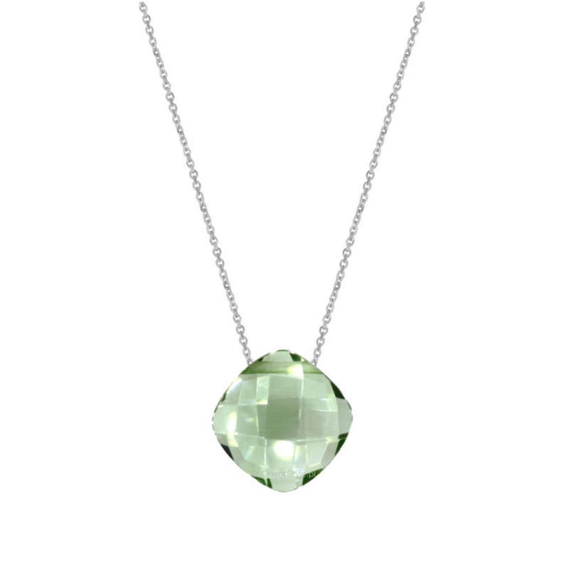 Silver Necklace with Prasiolite