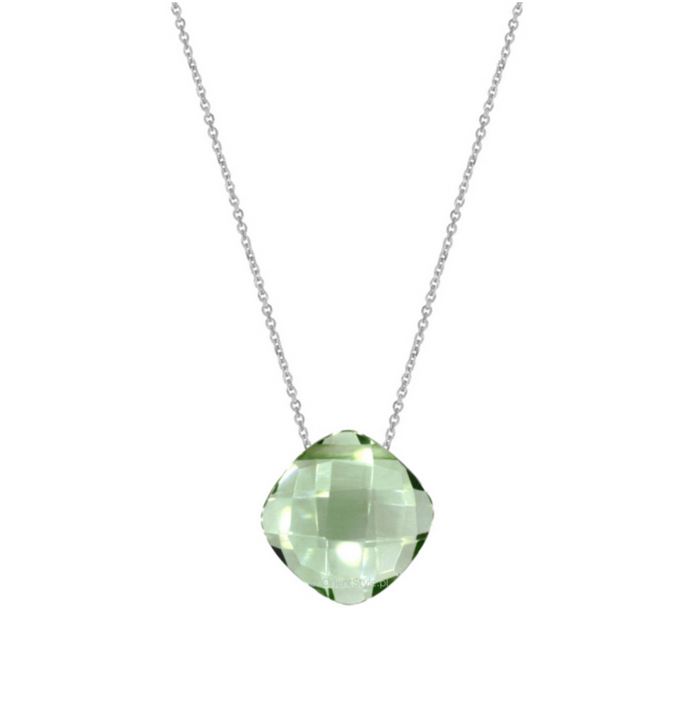 Silver Necklace with Prasiolite