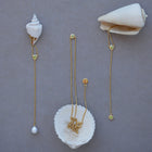 Gold Plated Silver Necklace with Pearl and Topaz "Valencia"