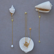Gold Plated Silver Necklace with Pearl and Topaz "Valencia"