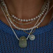 Gold Plated Silver Necklace with Aquamarine and Topaz "Paradise Sky"