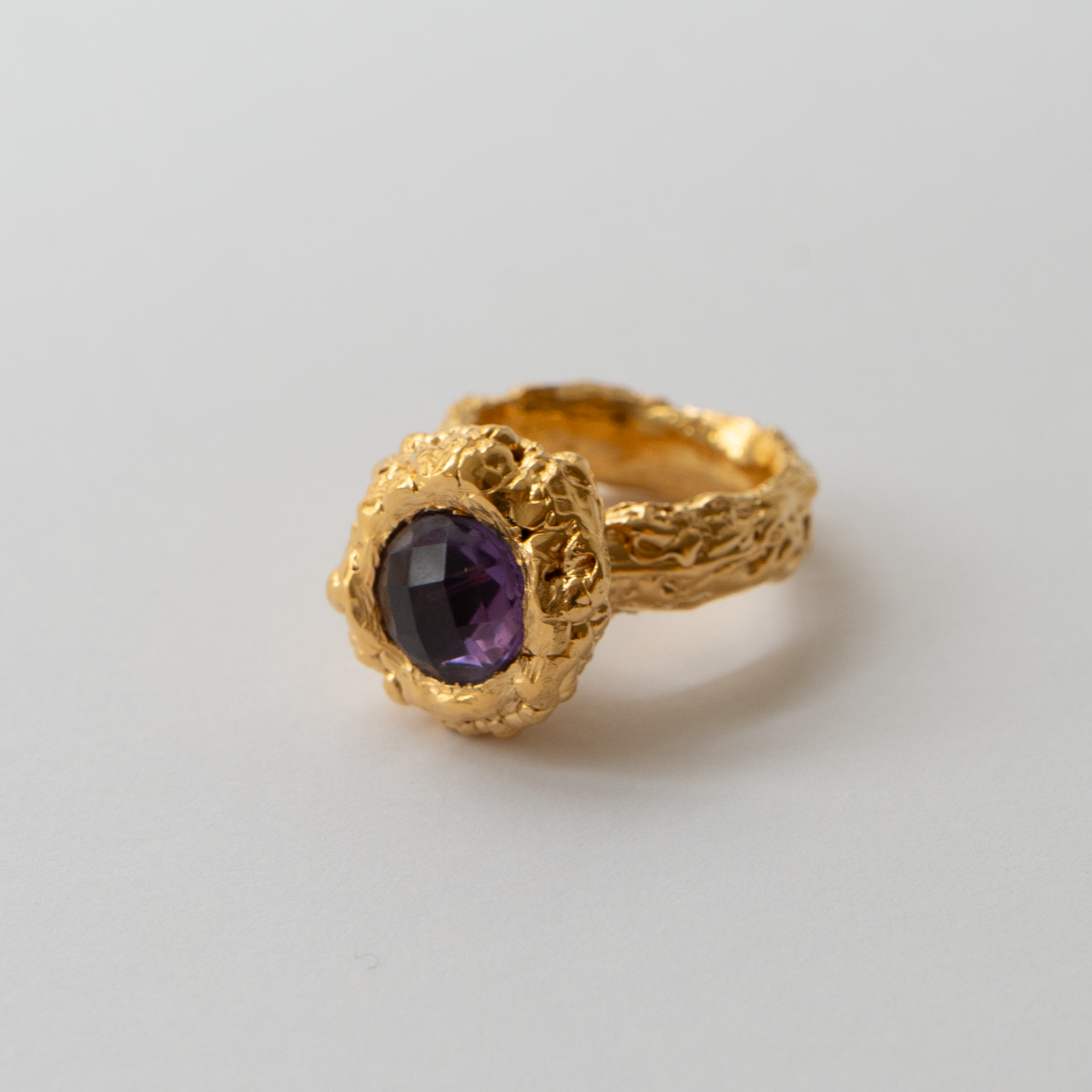 Gold Plated Silver Ring with Swarovski