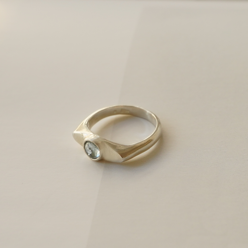 Silver & Aquamarine Ring "Vitamin B"