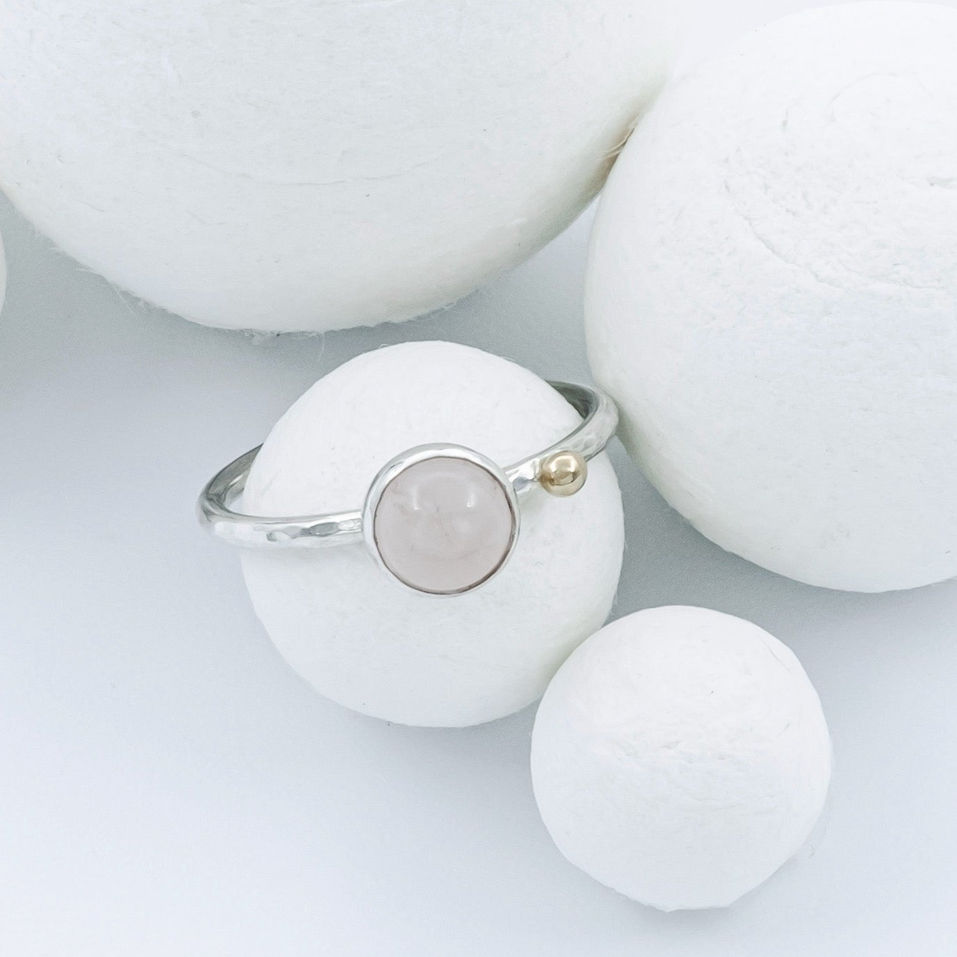 Silver Ring with Quartz "Feel Pink"