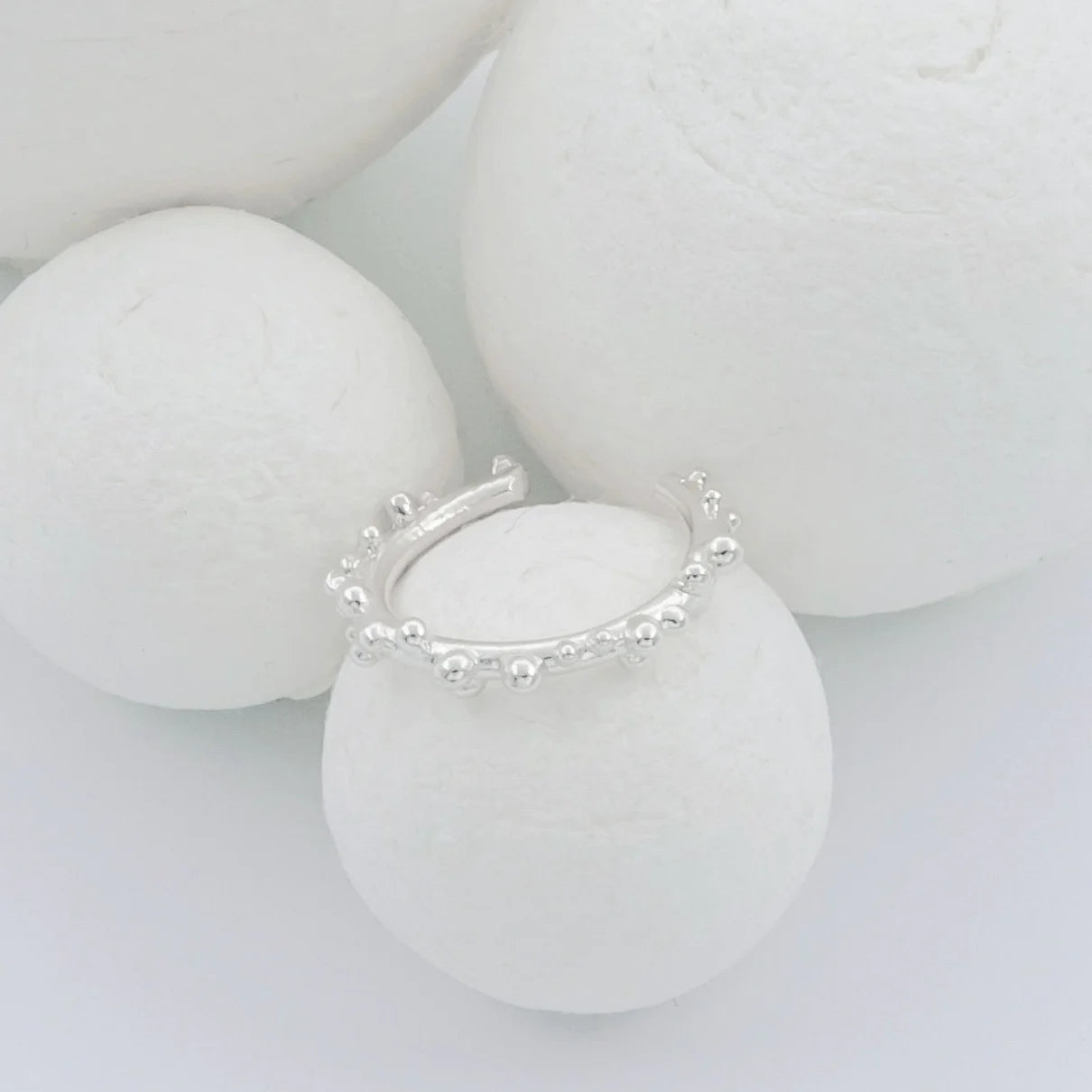 Silver Ear Cuff "Coral Circle"