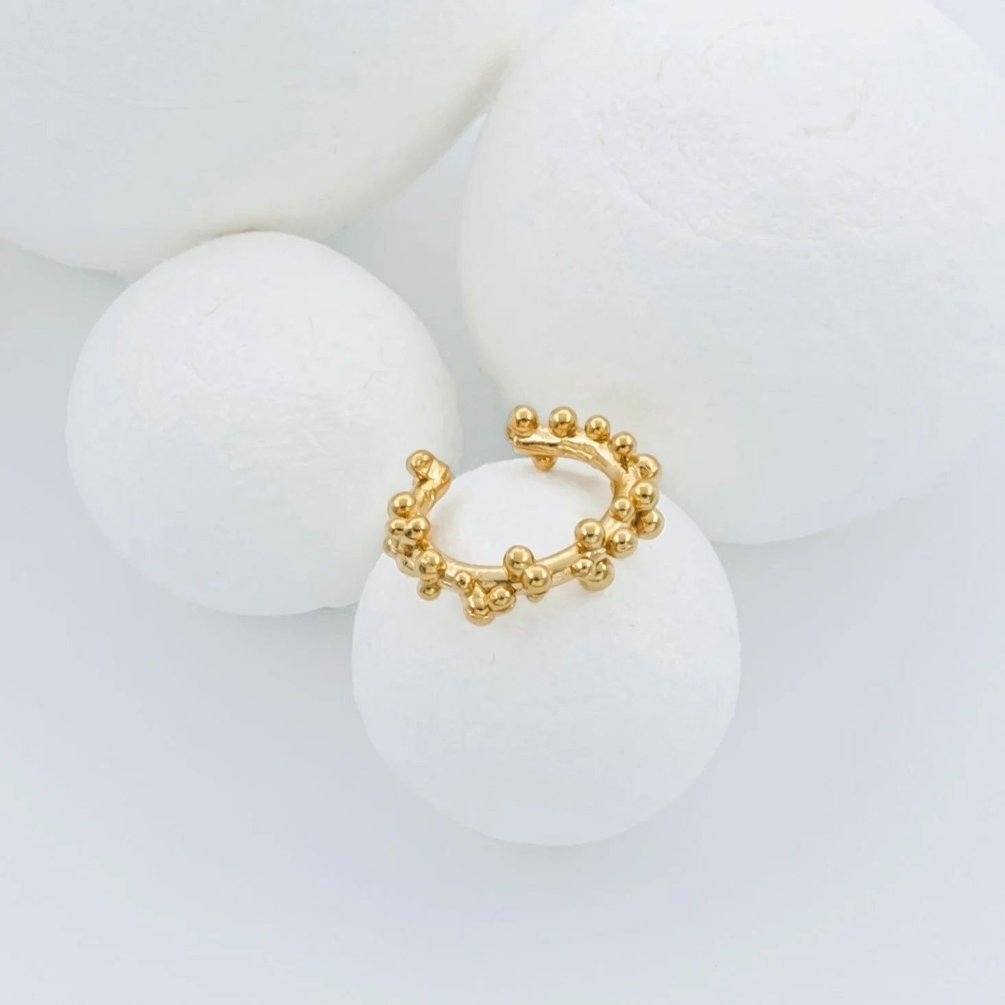 Gold Plated Silver Ear Cuff "Coral Loop"