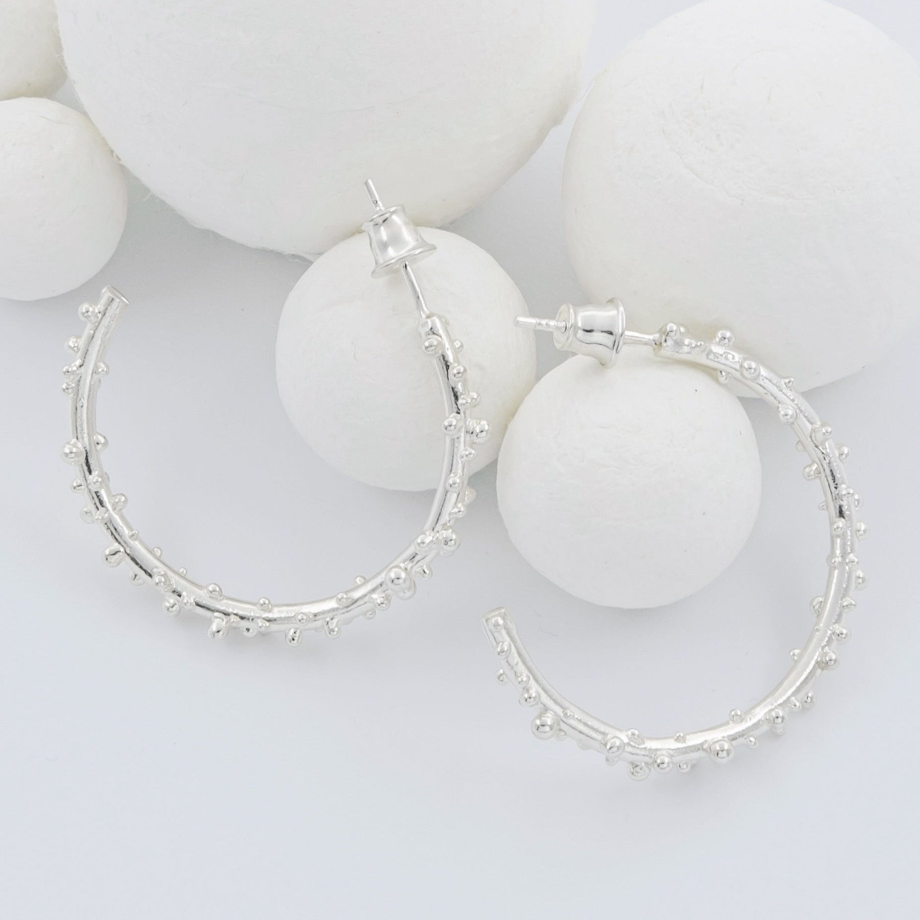 Gold Plated Silver Earrings "Coral Moon", Large