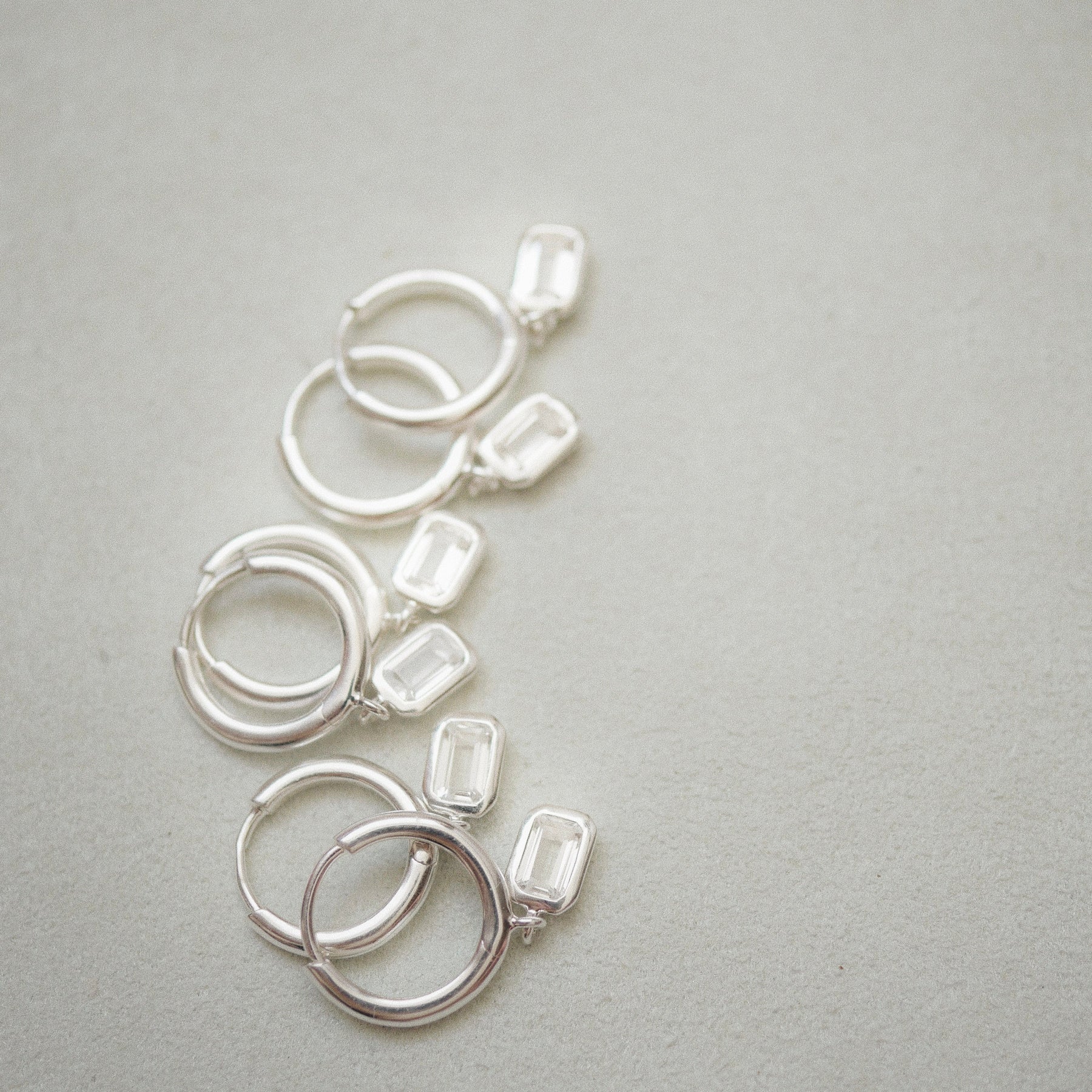 Silver Hoop Earrings with Topaz "Daydream"