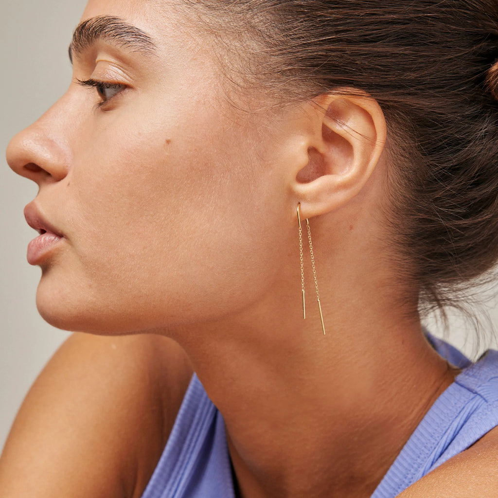 Gold Plated Silver Earrings "Hoop Chain"