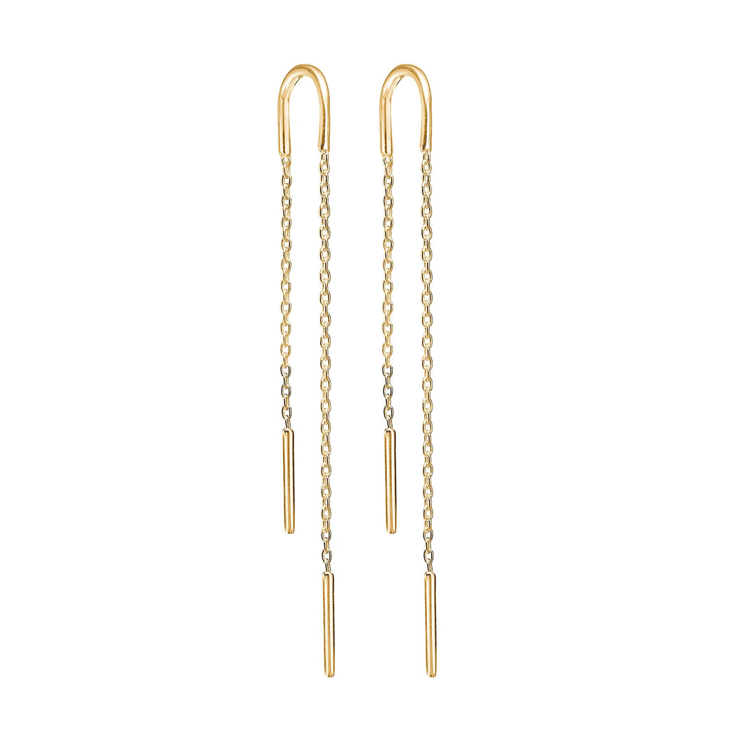 Gold Plated Silver Earrings "Hoop Chain"