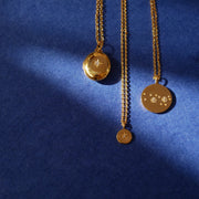 Gold Plated Silver Necklace with Diamond "North Star"