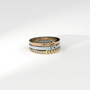 Yellow Gold Ring with Diamonds "Becoming Eternity Mama", 2.50 mm
