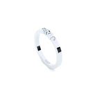 A solid white gold ring with the finest quality laboratory made diamond, featuring the inscription 'GIRL' on it.