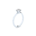 Exclusive engagement ring handcrafted in solid white gold. Set with the finest quality laboratory-made diamond in solitaire setting.