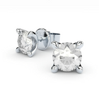 Luxurious stud earrings made in solid recycled white gold. Set with the finest quality laboratory made diamonds.