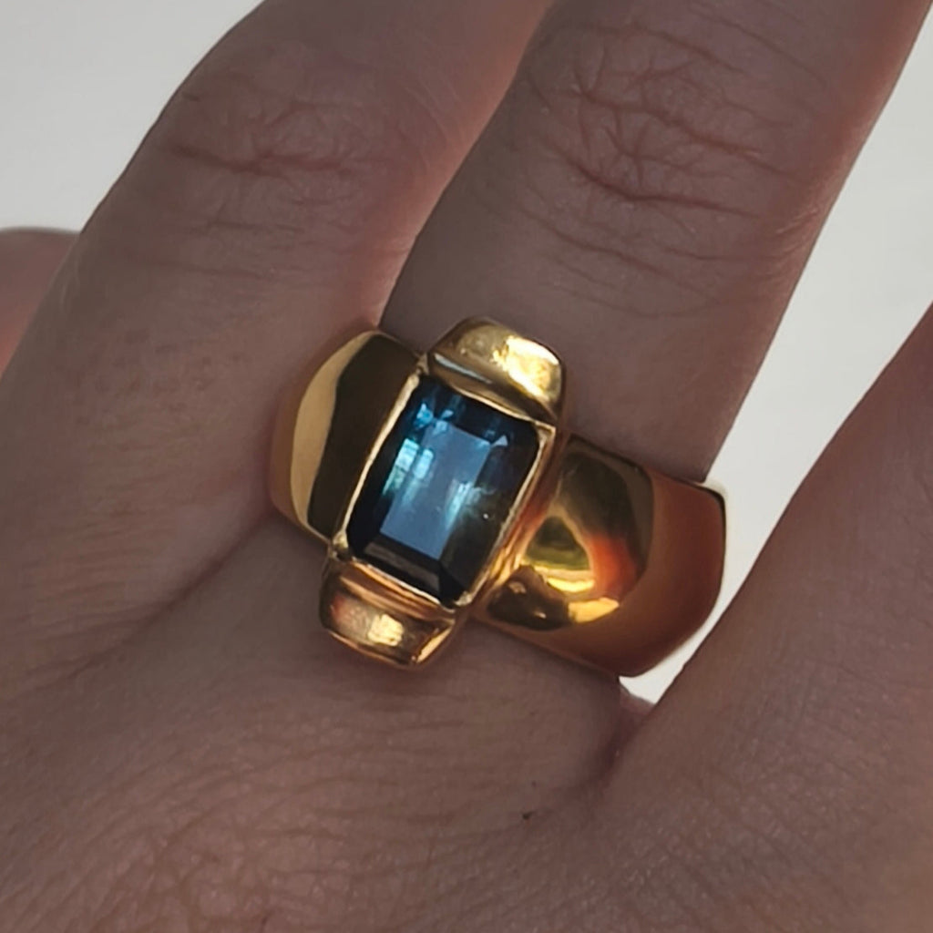 Gold Plated Silver Ring with Tourmaline "Giliai Gilyn Giliau"