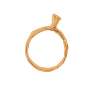 Gold-plated ring on a white background
