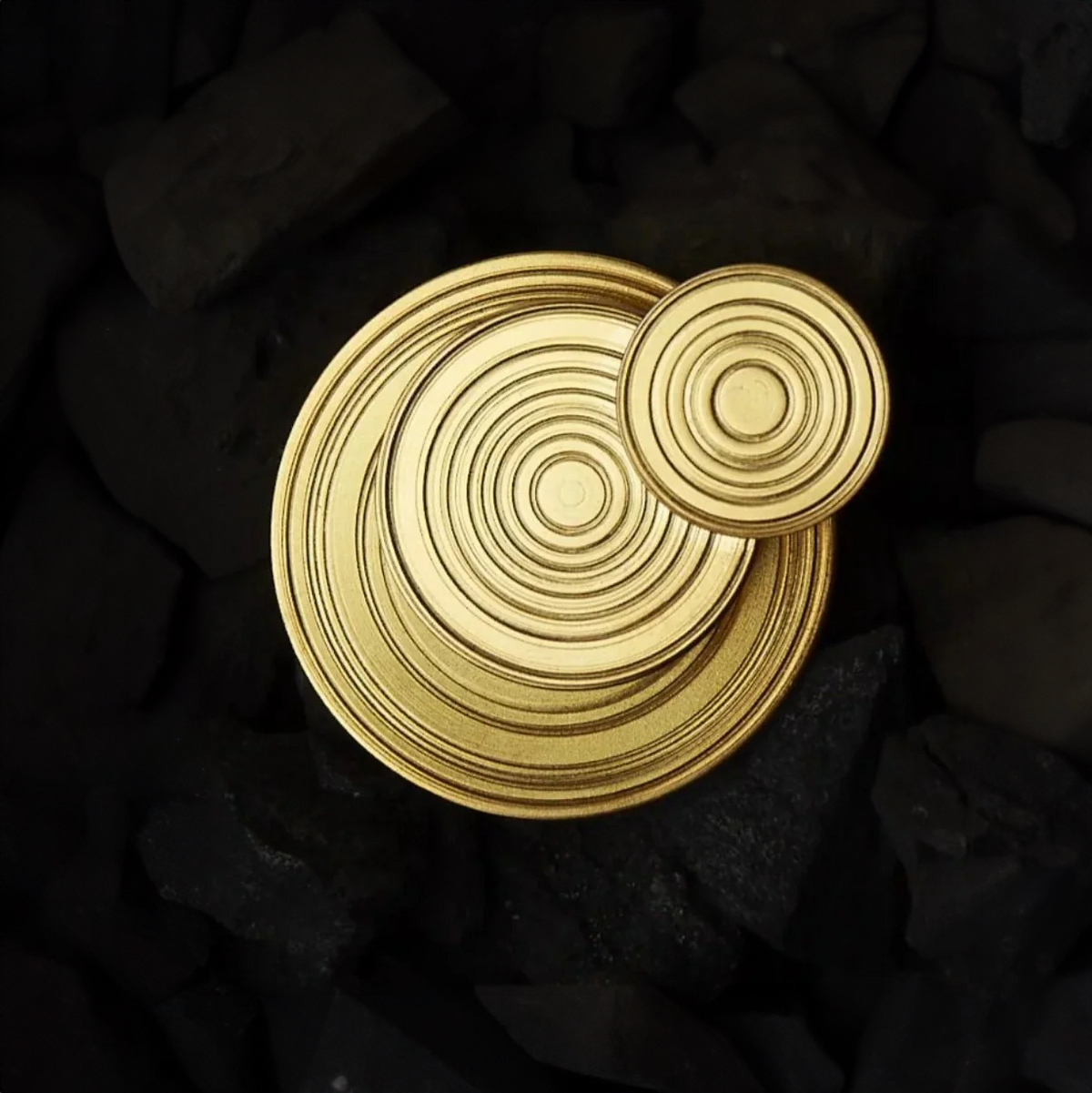Gold Plated Silver Earring "Orbit³"