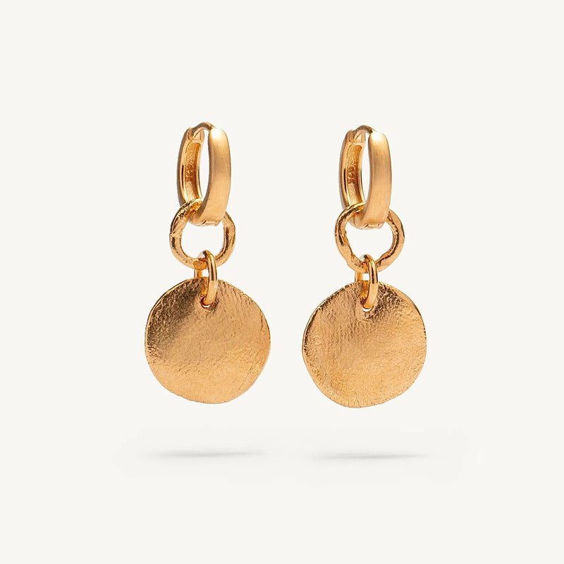 Gold Plated Silver Earrings "Fingerprint"