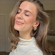 Gold Plated Silver Hoop Earrings "Ane", large