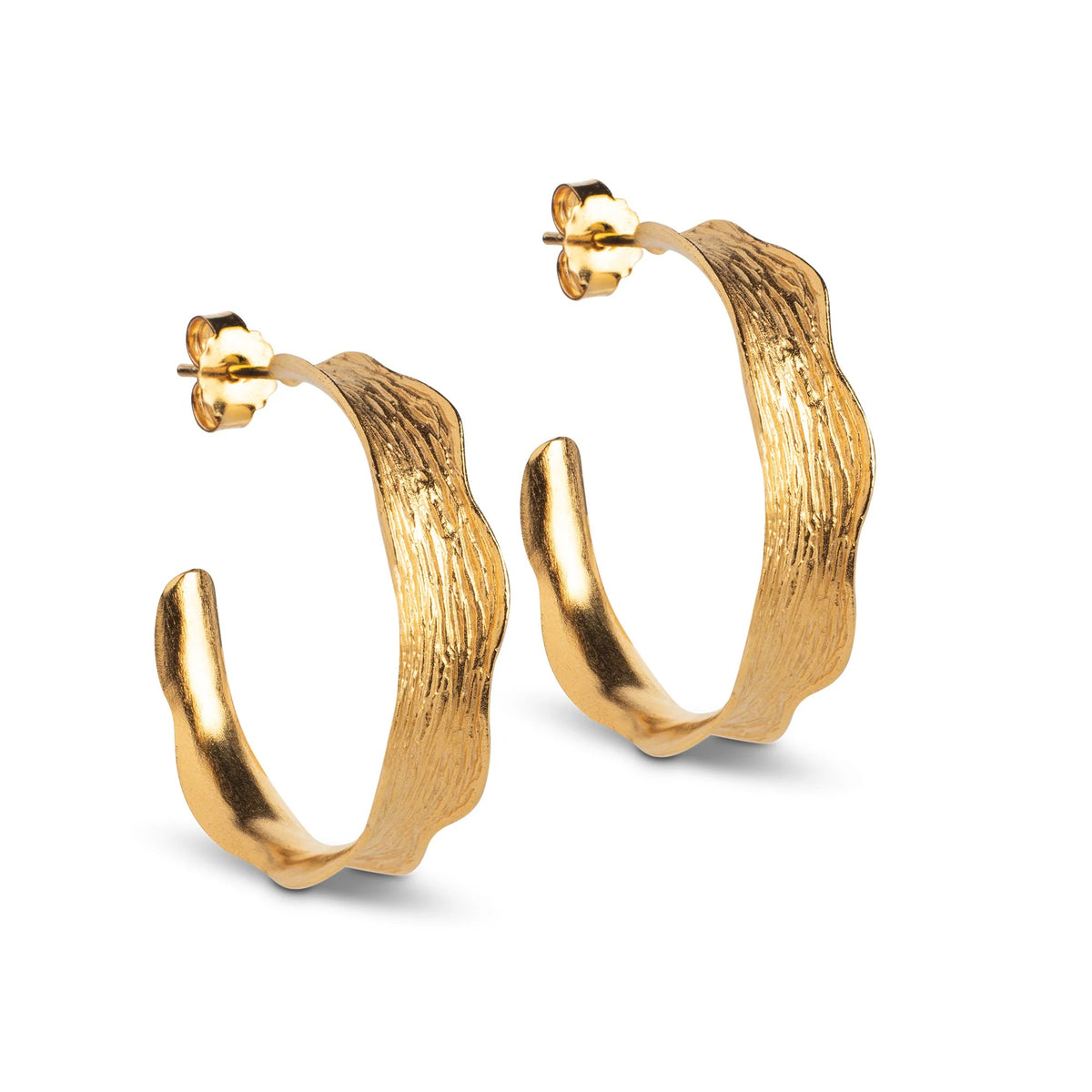 Gold Plated Silver Hoop Earrings "Ane", large