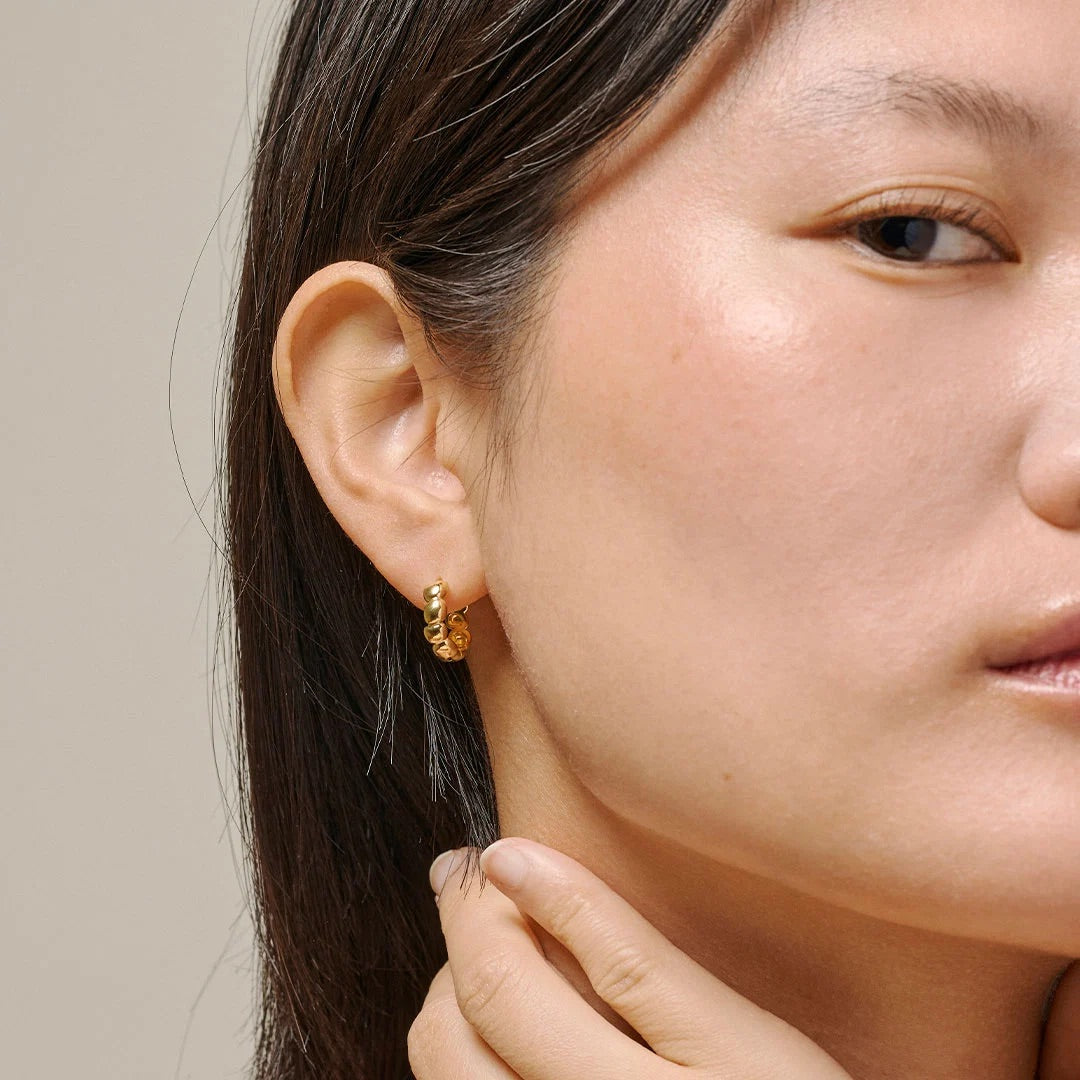 Gold Plated Silver Hoop Earrings "Nara"